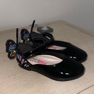 Sophia Webster Glossy Black Butterfly Dress Shoes